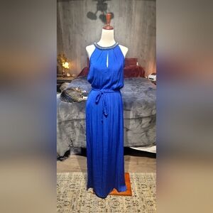 Jennifer Lopez Cold Bolt Blue Maxi Dress [XS]
